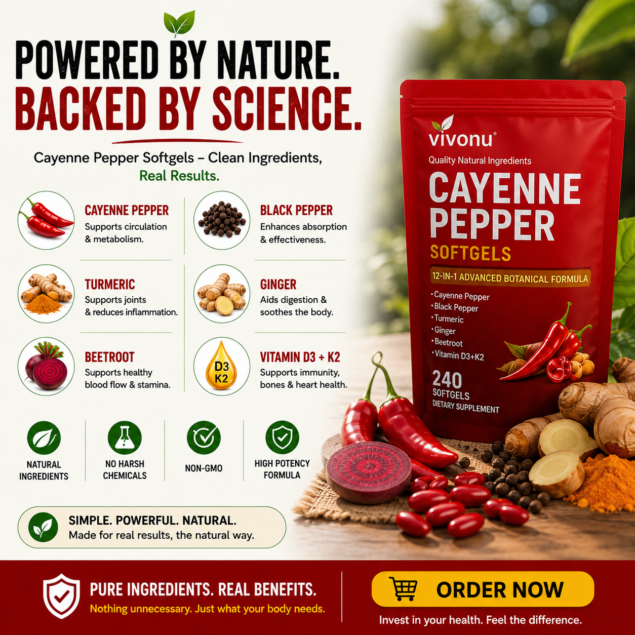 Cayenne Pepper Softgels - 100% Natural
