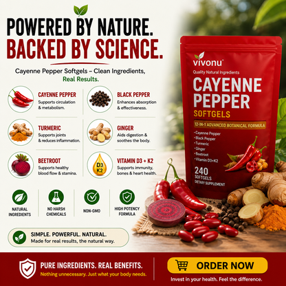 Cayenne Pepper Softgels - 100% Natural